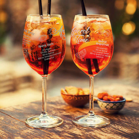 Kieliszek do wina Leonardo z grawerem „Przepisy Aperol” – grawer 360°