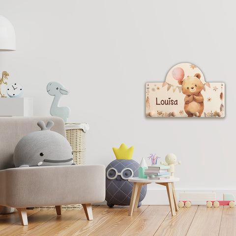 Portemanteau personnalisé pour chambre d'enfant - Ours