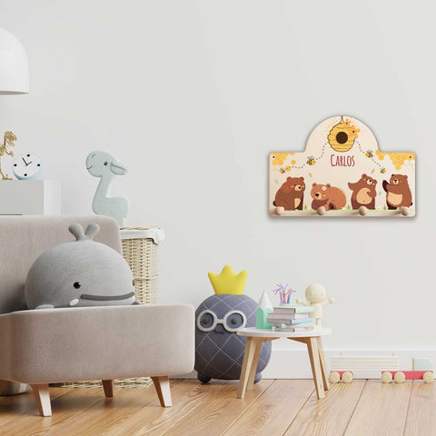 Garde-robe personnalisée pour chambre d'enfant - Ours et abeilles