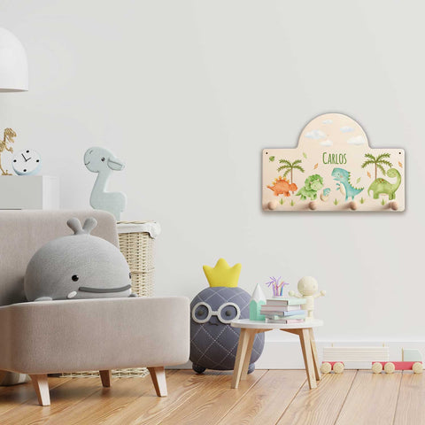 Portemanteau personnalisé pour chambre d'enfant - Dino