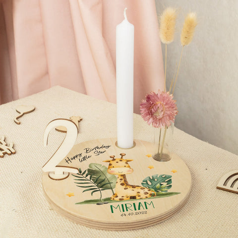 Assiette d'anniversaire imprimée pour enfants - Animaux de safari