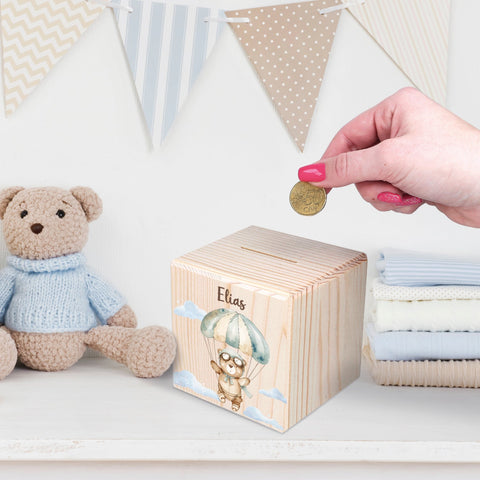 Tirelire en bois - Ourson