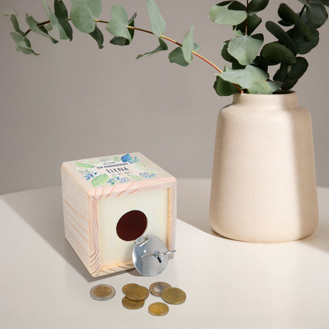 Tirelire en bois - Plantes