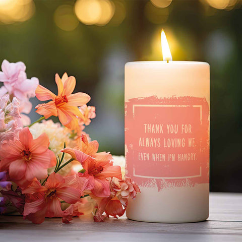 Kleine Kerze mit Spruch "Thank You for always Loving Me"