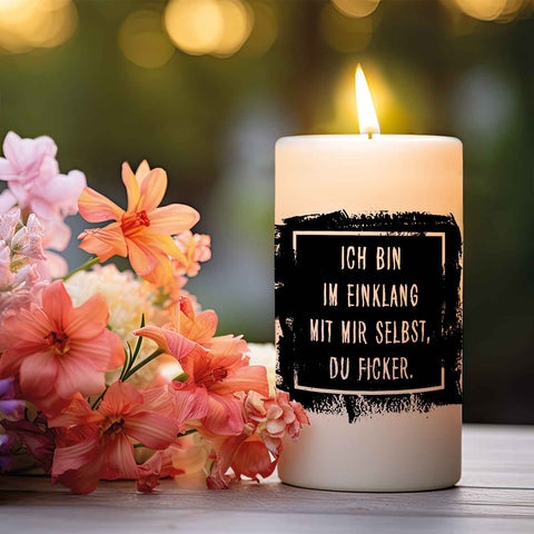 Kleine Kerze mit Spruch "Im Einklang mit mir selbst"