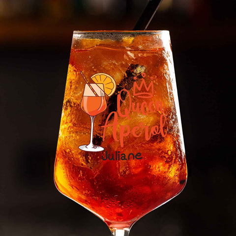 Kieliszek do wina Leonardo z nadrukiem UV - "Queen Aperol" z imieniem