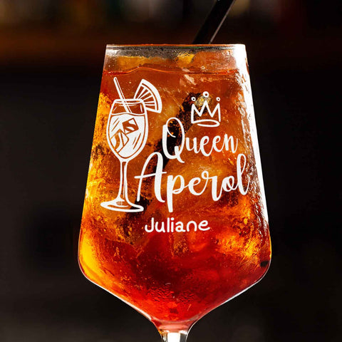Kieliszek Leonardo z grawerem - "Queen Aperol" z imieniem