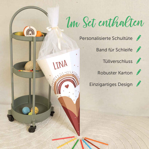 Personalizowana Tuba Szkolna z Imieniem - Tęcza