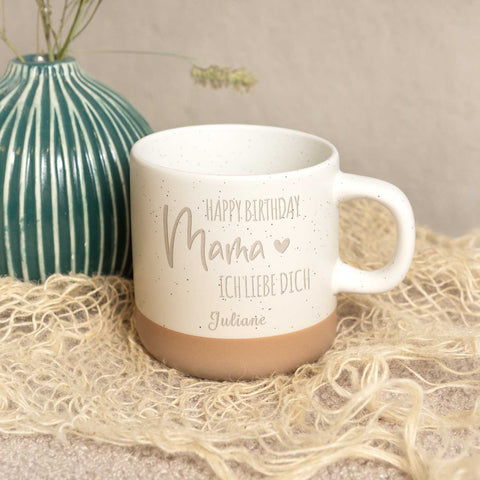 Tasse en grès gravée - Happy Birthday Mama