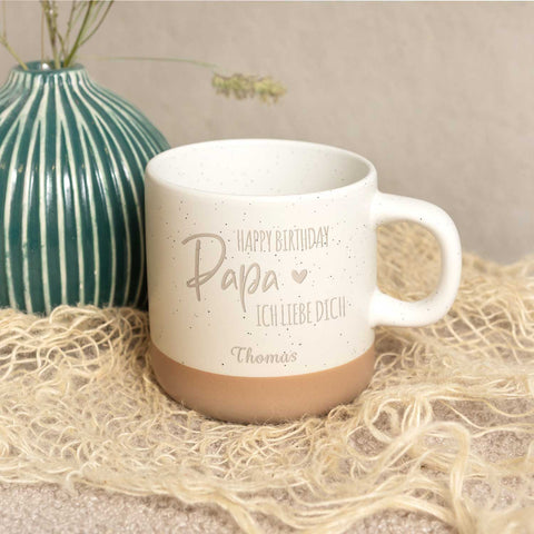 Tasse en faïence gravée - Happy Birthday Papa