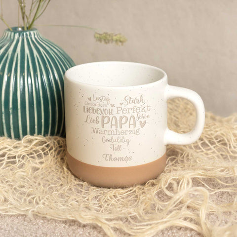 Mug en faïence gravé - Collage Papa