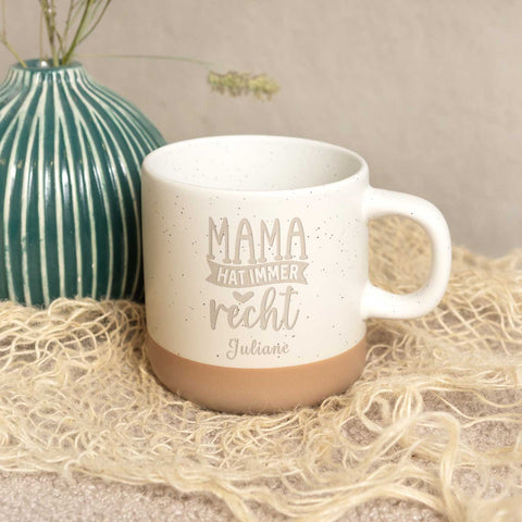 Grawerowany kubek kamionkowy - Mama zawsze ma rację