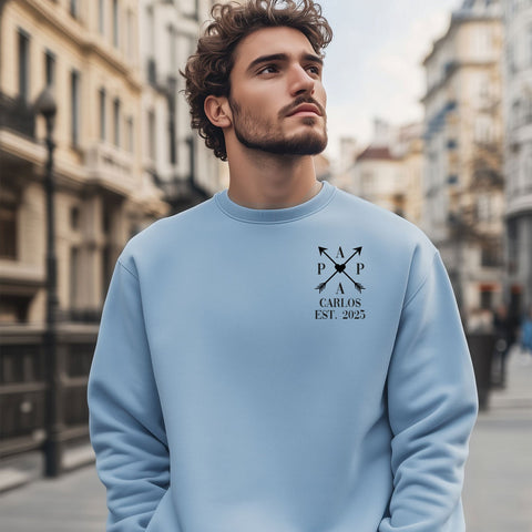 Sweat-shirt personnalisé pour hommes - PAPA FONDÉ. Flèches croisées