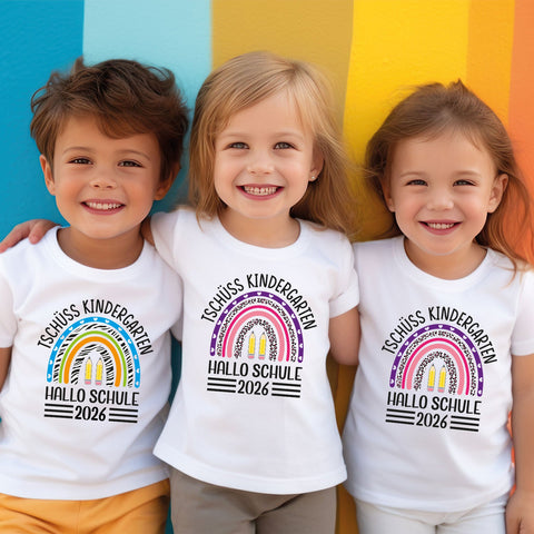 Nadrukowany T-shirt dla dzieci - Żegnaj Przedszkole Tęcza Fiolet
