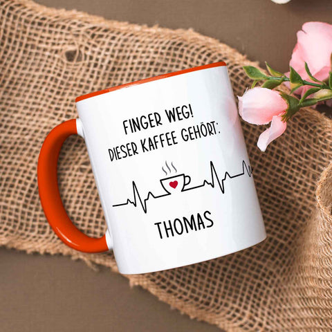 Kubek z nadrukiem i napisem – Ręce precz!