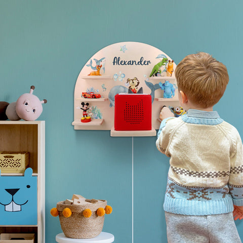 Étagère Toniebox pour chambre d'enfant - Mer - Personnalisée avec nom