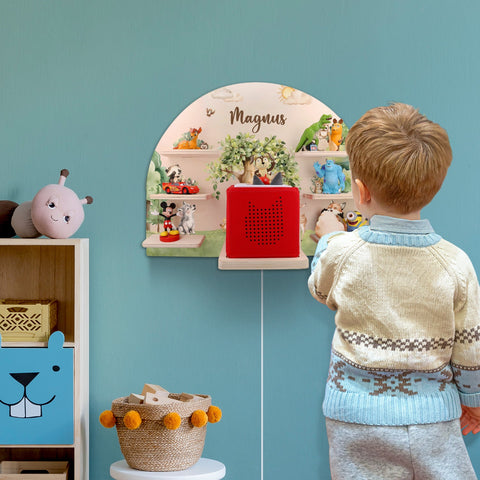 Półka na Toniebox do pokoju dziecięcego - Las - Personalizowana imieniem