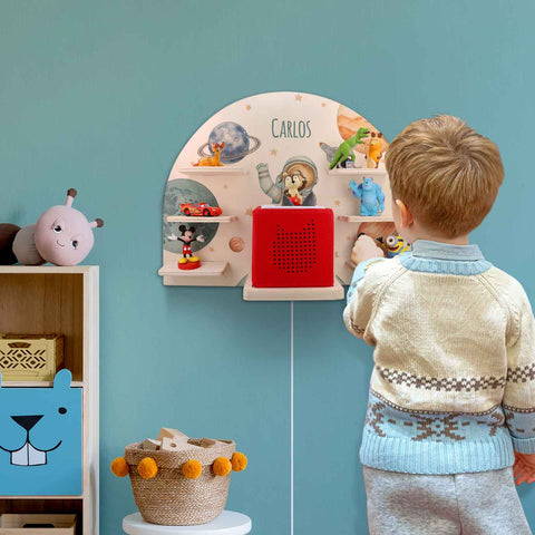 Étagère Toniebox pour chambre d'enfant - Astronaute - Personnalisée avec nom
