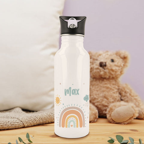 Bouteille isotherme imprimée en acier inoxydable - Rainbow Pastel