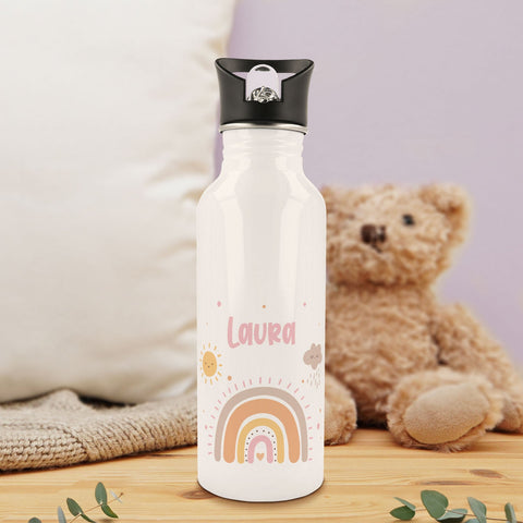 Bouteille isotherme imprimée en acier inoxydable - Rainbow Pastel