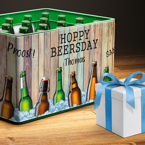 Banderola na skrzynkę piwa DIY z 24 naklejkami na kapsle - Hoppy Beersday