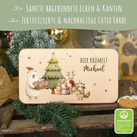 Planchettes à déjeuner pour Noël - Préparatifs des fêtes - personnalisées avec un nom