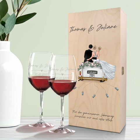 Leonardo Verre gravés - Voiture de mariage & Wedding Love en set