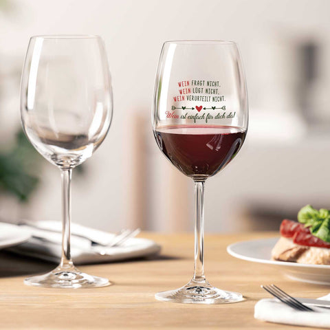 Leonardo Weinglas mit UV-Druck "Wein ist einfach für Dich da"