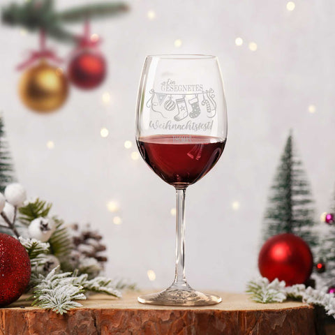 Leonardo Weinglas mit Gravur - "Ein gesegnetes Weihnachtsfest"