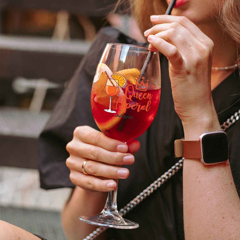 Leonardo Weinglas mit UV-Druck - Queen Aperol mit Name