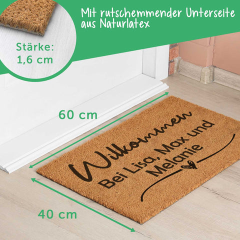 Personalizowana wycieraczka kokosowa – Witajcie z Waszymi imionami