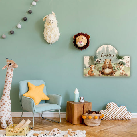 Porte-manteau personnalisé pour chambre d'enfant - Forêt