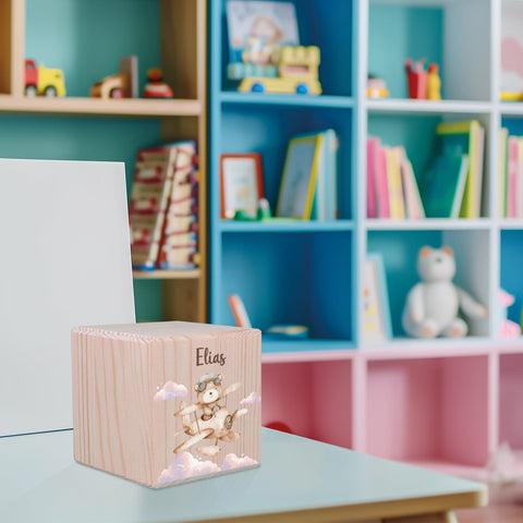 Tirelire en bois - Ourson