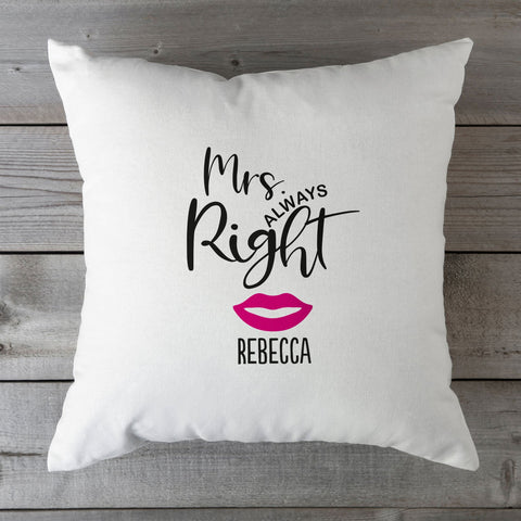 Coussin personnalisé avec motif - Mr. et Mrs. Right