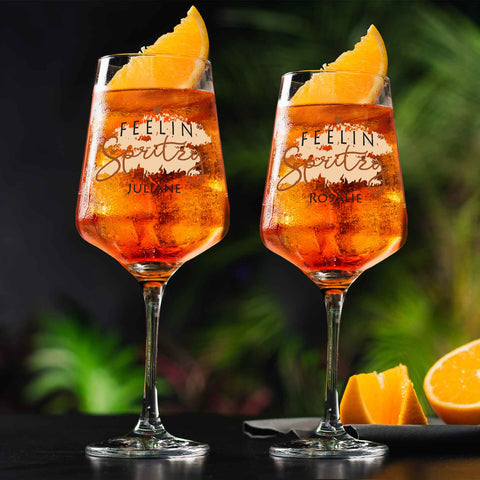Kieliszek do wina Leonardo z nadrukiem UV - Feelin Spritzy z imieniem