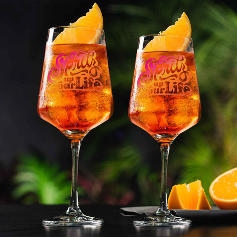 Kieliszek do wina Leonardo z nadrukiem UV – „Spritz up your Life”