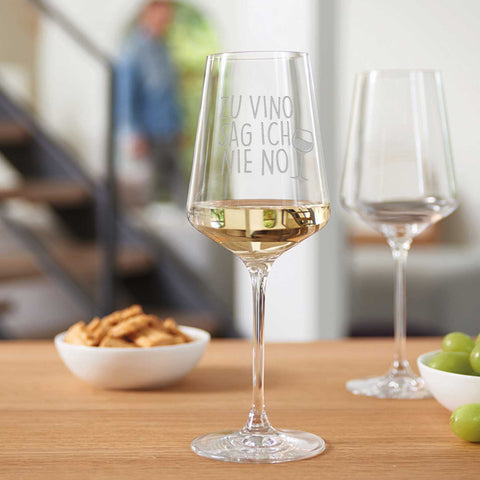 Leonardo Weinglas mit Gravur "Zu Vino sag ich nie no"