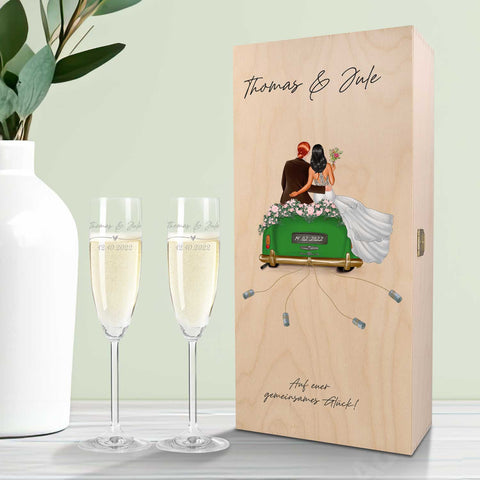 Leonardo Verre gravés - Voiture de mariage & Wedding Love en set
