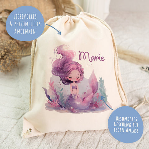 Sac de sport avec motif enfantin - Sirène - pour enfants