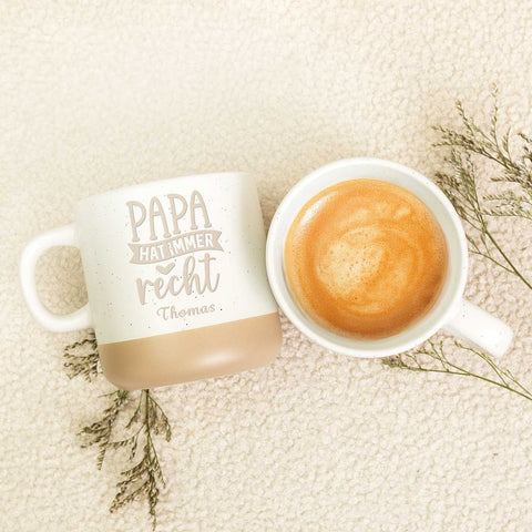 Grawerowany kubek kamionkowy - Tata ma zawsze rację