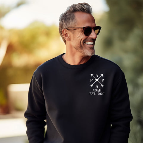 Sweat-shirt personnalisé pour hommes - PAPA FONDÉ. Flèches croisées