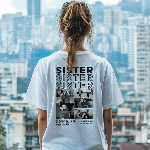 Personalisiertes Oversized T-Shirt - Sister