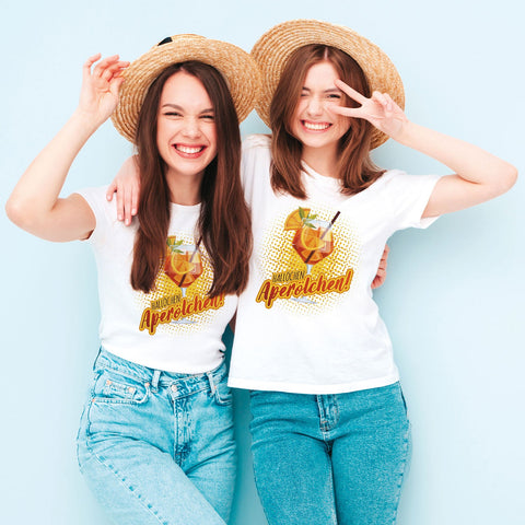 Damski T-shirt z nadrukiem - Hallöchen Aperölchen