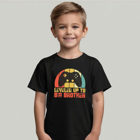 Dziecięcy T-shirt z nadrukiem – Leveled up Big Sister