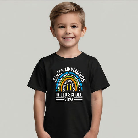 Nadrukowany T-shirt dla dzieci - Żegnaj Przedszkole Tęcza Fiolet