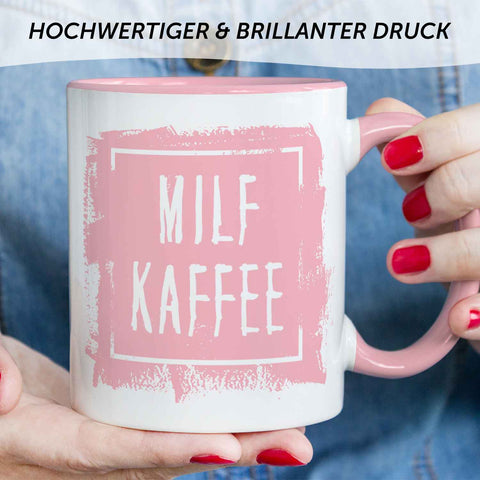 Bedruckte Tasse mit Spruch - "Milfkaffee"