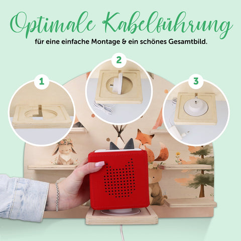 Étagère Toniebox pour chambre d'enfant - Camping - Personnalisable avec prénom