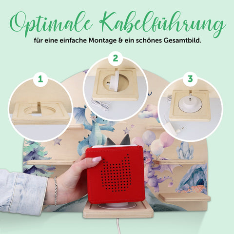 Étagère Toniebox pour chambre d'enfant - Dragon - Personnalisée avec nom
