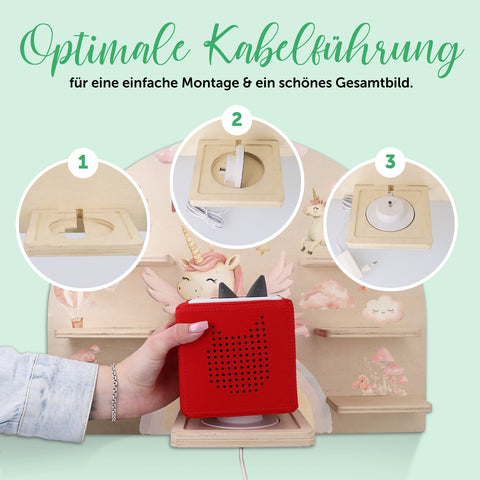 Étagère Toniebox pour chambre d'enfant - Licorne - Personnalisée avec nom
