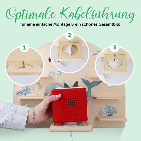 Étagère Toniebox pour chambre d'enfant - Mer - Personnalisée avec nom